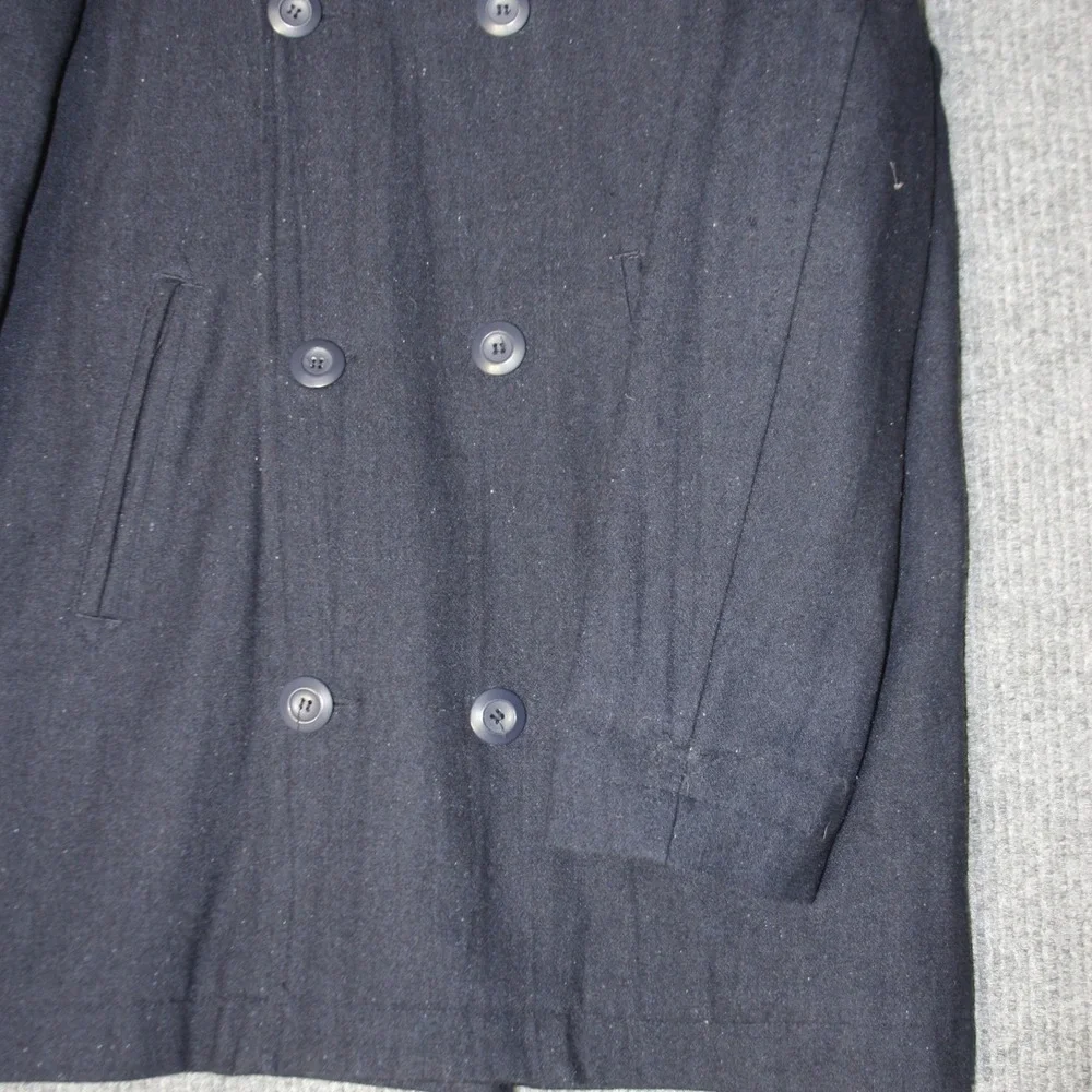Steve & Barry's Pea Coat Mens S Navy Blue Wool‎ Blend Double Breasted Jacket